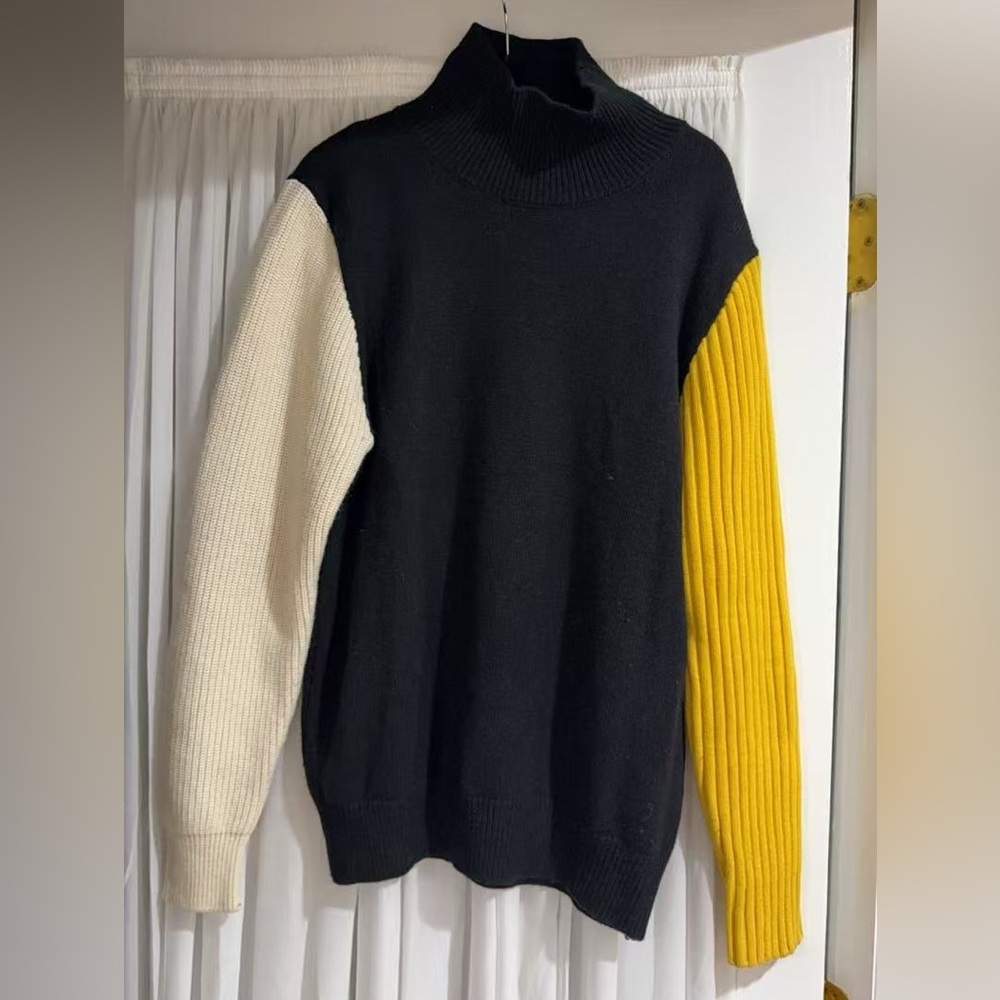 Colorblock Turtleneck oversized Sweater